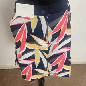 Lady Hagen Multicolor Leaf Print Skirt
